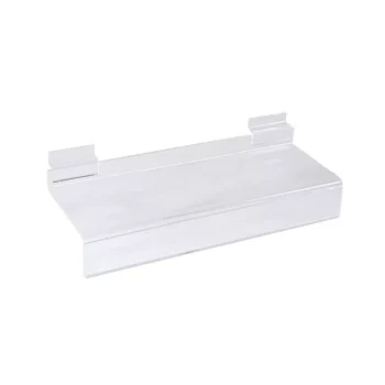250x100mm Slatwall Acrylic Shelf with Ticket Provision