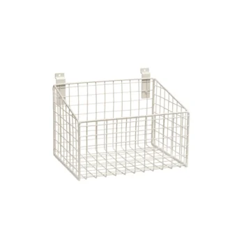 Small White Mesh Slatwall Basket