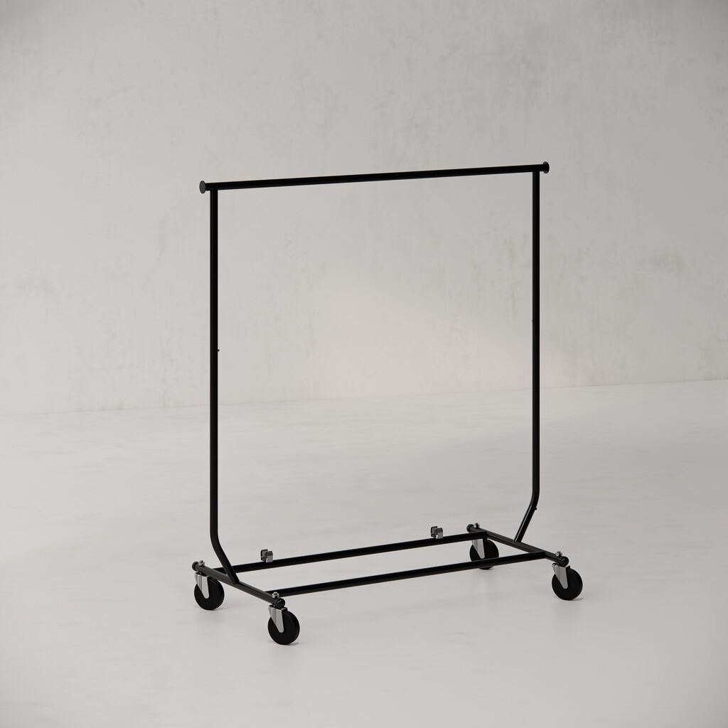 Black Travellers Rack on Wheels
