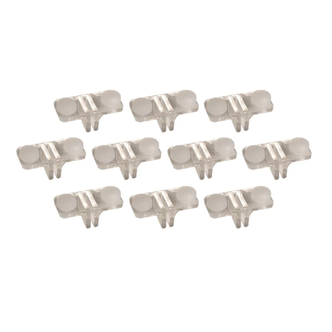 Slatwall shelf clips sold in a pack of 10
