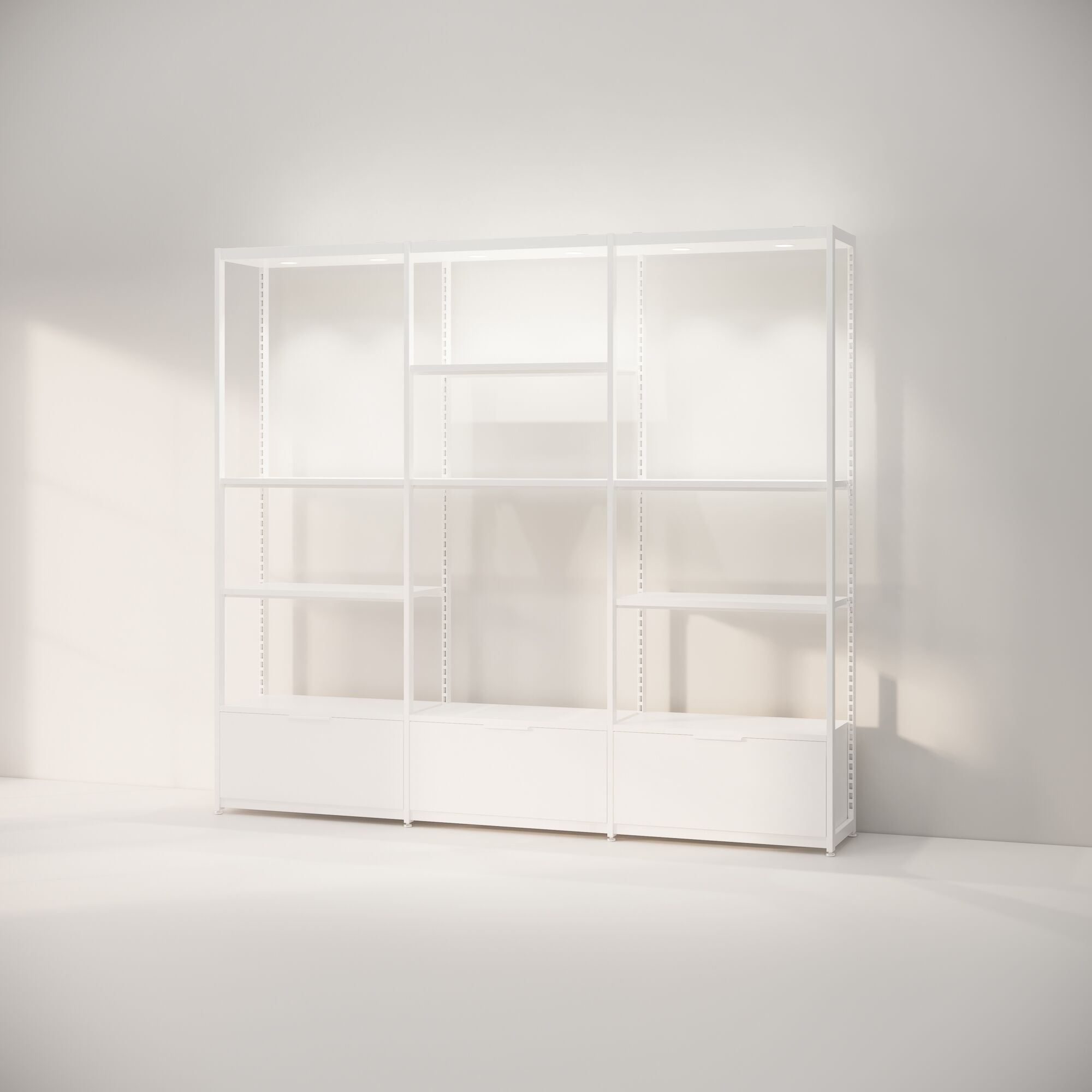 Retail Shelving - UniSlot™ Cube Kit E - Illuminated Shelving & Storage Display - 2460mm H - Image 2