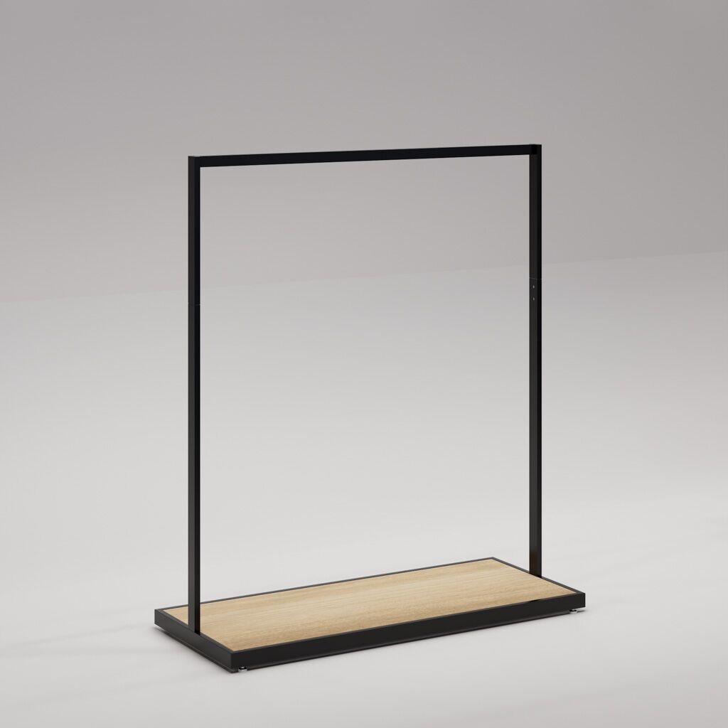 Retail Clothing Rack - UniSlot™ Linear Rack with Inset Base - 1390mm H
